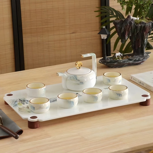 YUNGPING Imperial Realm Fine Bone China Tea Set, Close-up detail