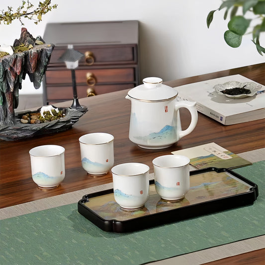 YUNGPING - Reflected Hills Fine Bone China Tea Set (5-Piece)